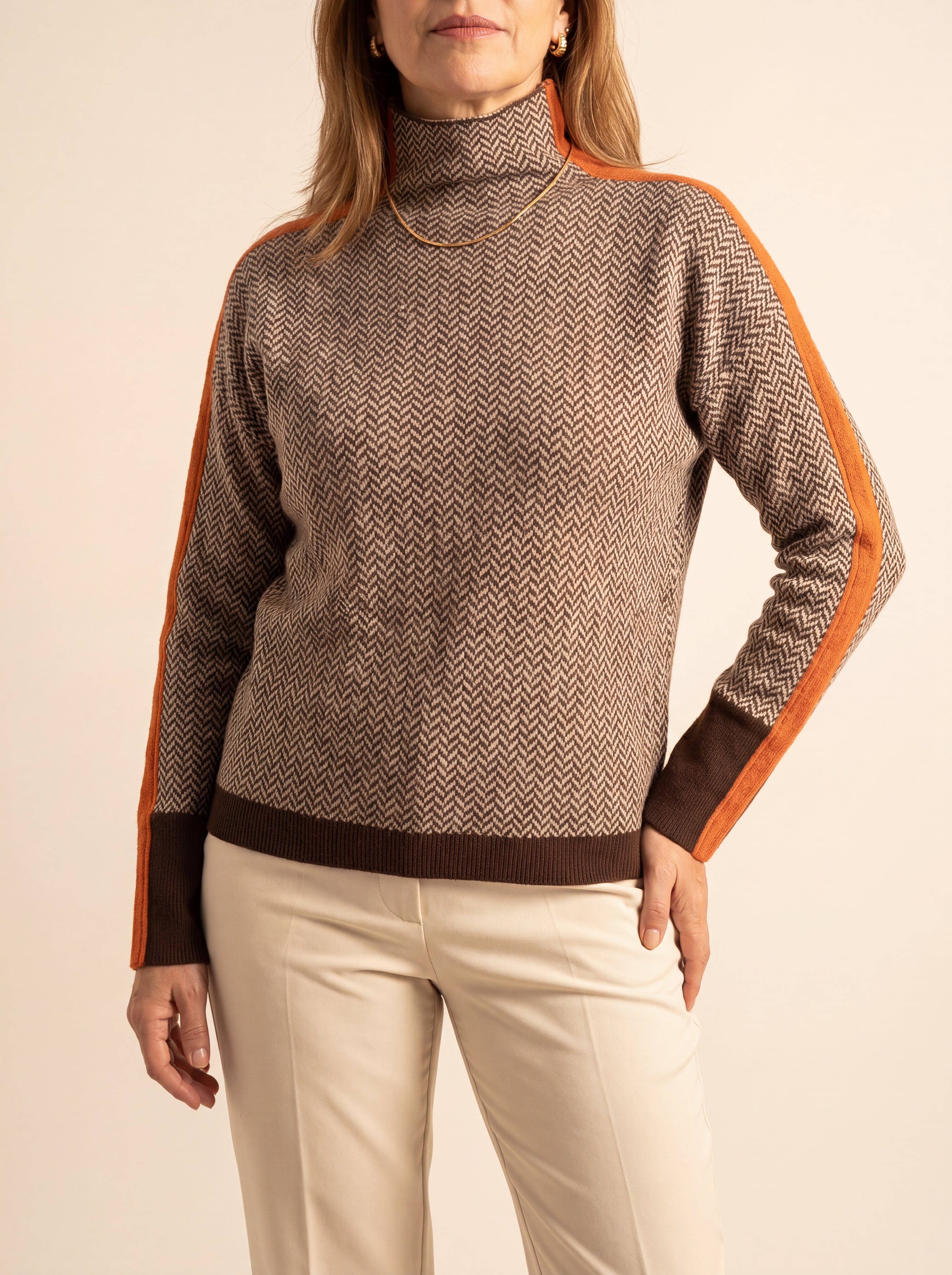 HELENA | Suéter Cuello Alto Rayado