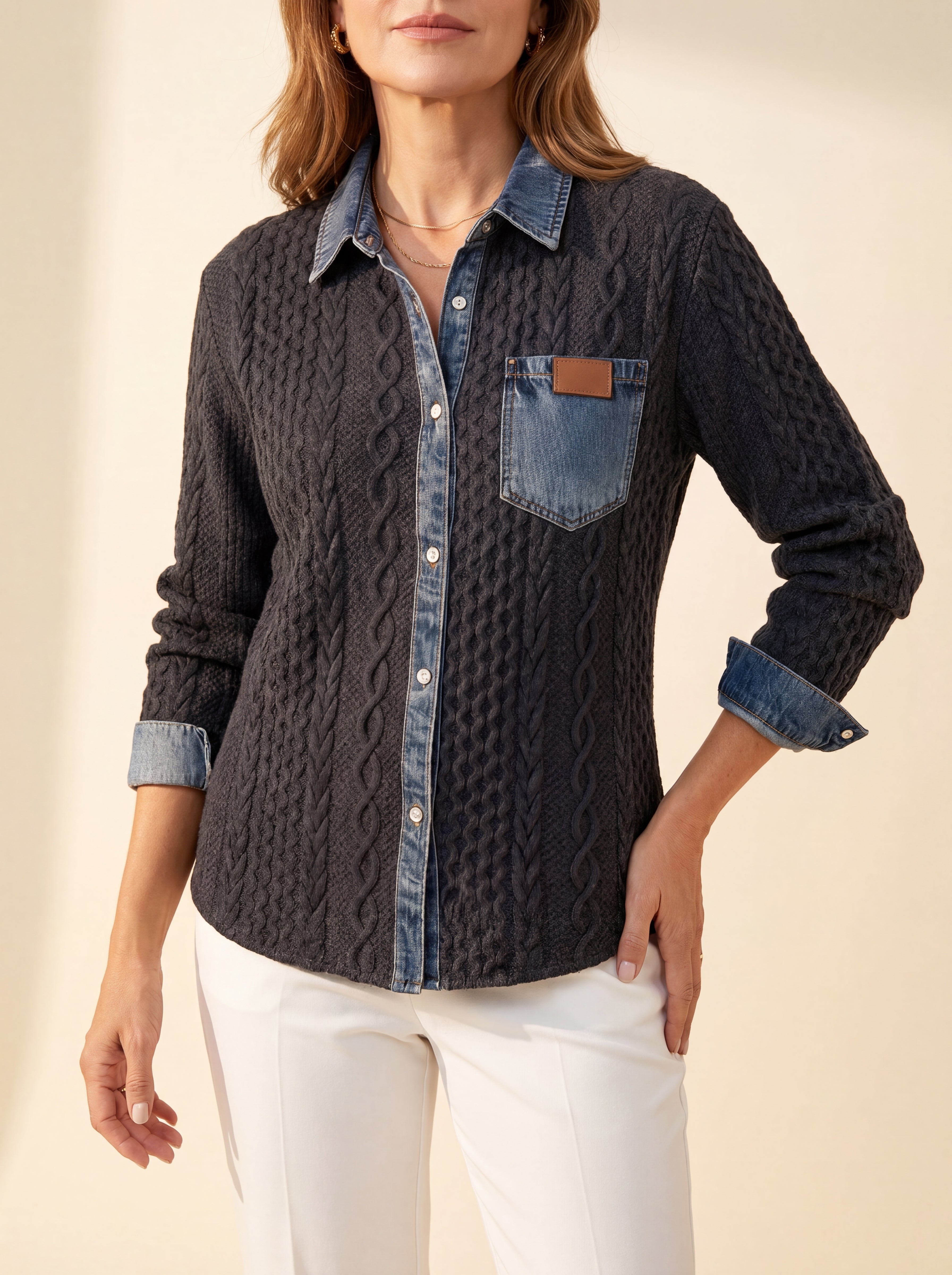 SANNE™ | Camisa Tejido Cálido y Atemporal