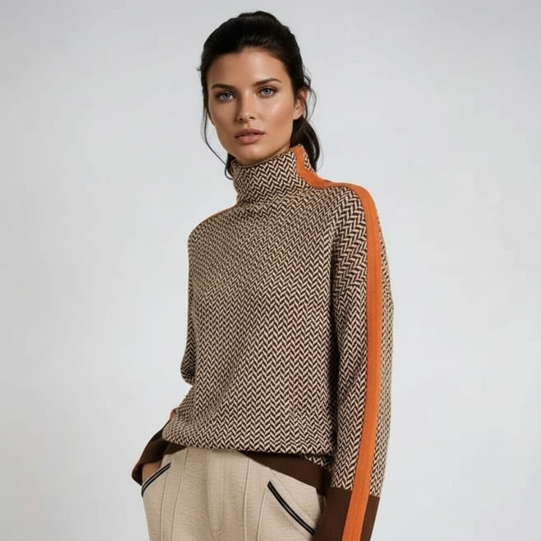 HELENA | Suéter Cuello Alto Rayado